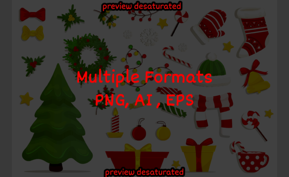 Christmas Background with Elements Iso Illustrations