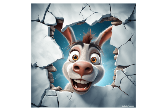 Christmas Donkey Broken Wall Illustrations Review