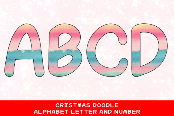 Christmas Doodle Alphabet Letter 58 Illustrations
