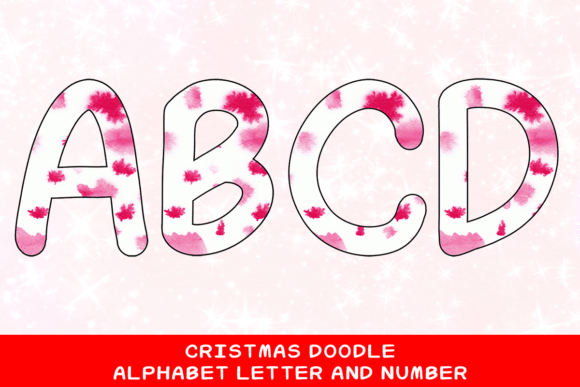 Christmas Doodle Alphabet Letter 68 Illustrations