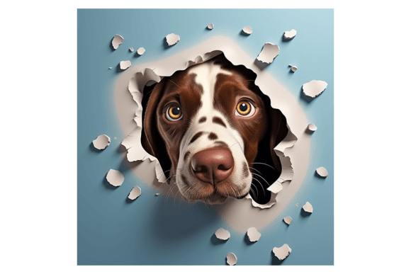 Christmas English Pointer Broken Wall 2 Illustrations