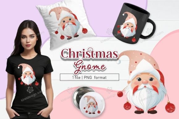 Christmas Gnome Sublimation Clipart_07: Festive Illustrations