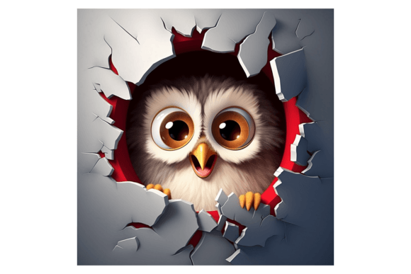 Christmas Owl Broken Wall 1 Illustrations Review