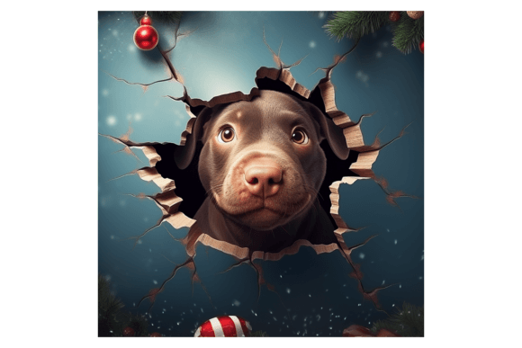 Christmas Pit Bull Broken Wall 3 Illustrations Review