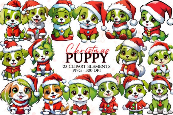 Christmas Puppy Stickers: Cute Illustrations