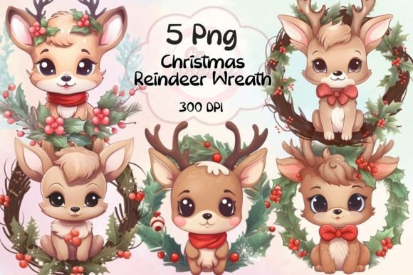 Christmas Reindeer Wreath Sublimation: Illustrations Review