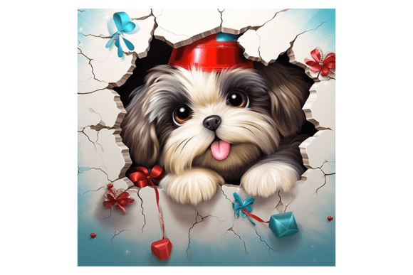 Christmas Shi-tzu Broken Wall 2 Illustrations Review