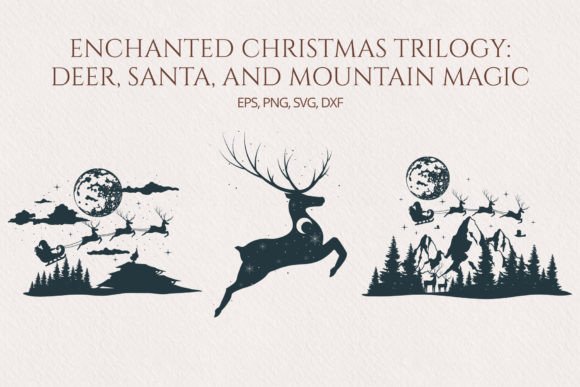 Christmas SVG Mystical Set: Santa Deer Illustrations