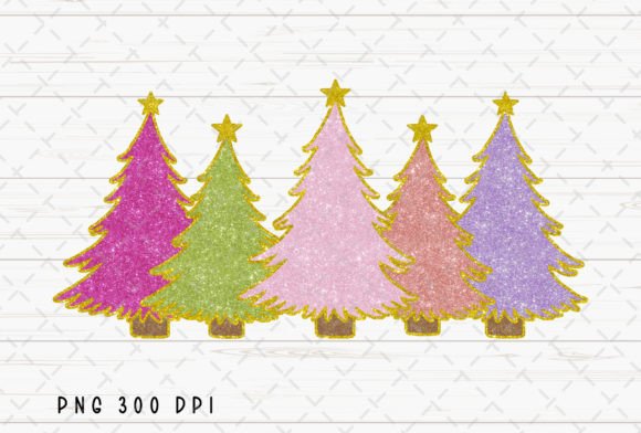 Christmas Tree Glitter PNG for Illustrations