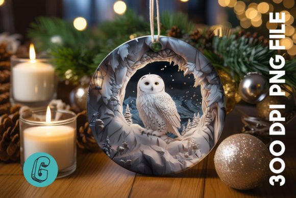 Cute Owl Christmas Ornament PNG 07: Illustrations Review