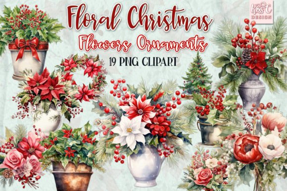 Floral Christmas Illustrations for Festive Blog Design