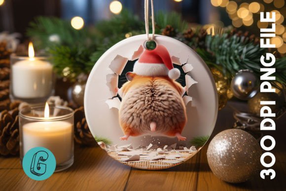 Guinea Pig Christmas Ornament Back 01: Illustrations Review
