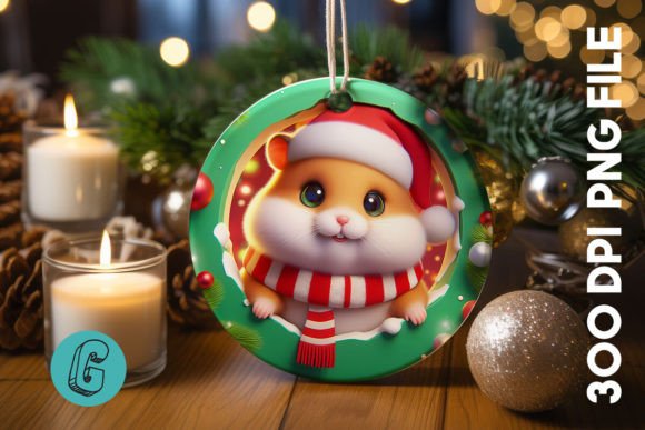 Guinea Pig Christmas Ornament Front 10: Illustrations Review
