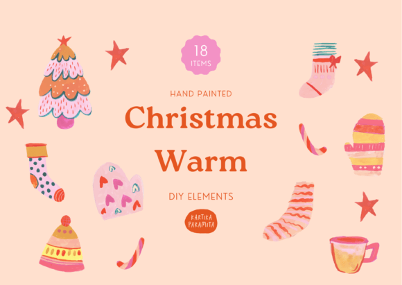 Handpainted Vibrant Christmas Elements: A Designer’s Review of Illustrations