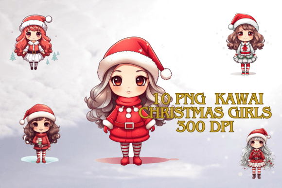 Kawai Christmas Girls: Festive Illustrations for Branding