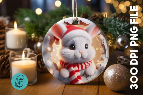 Rabbit Christmas Ornament Front 04 Illustrations Review