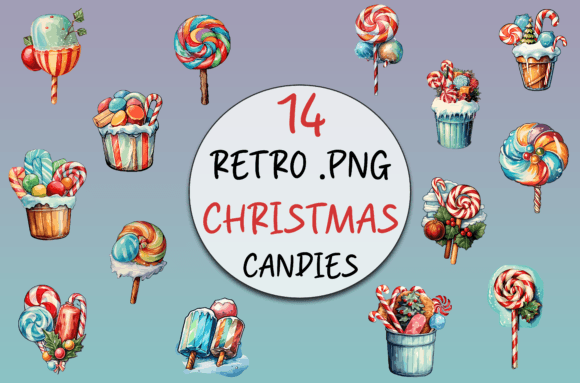 Retro Christmas Cliparts: Festive Illustrations