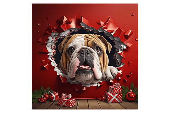 Review: Christmas English Bulldog Broken Wall 2 Illustrations