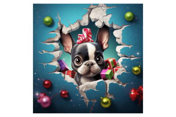 Reviewing Christmas French Bulldog Broken Wall 5 Illustrations