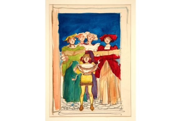 Sketch for Christmas Card Illustrations Review