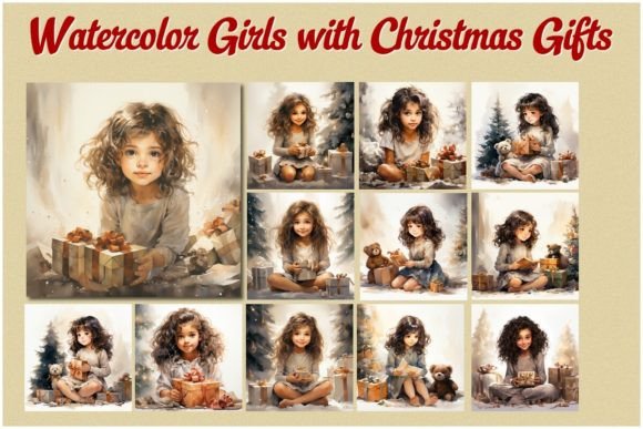 Watercolor Girls with Christmas Gifts-I Review